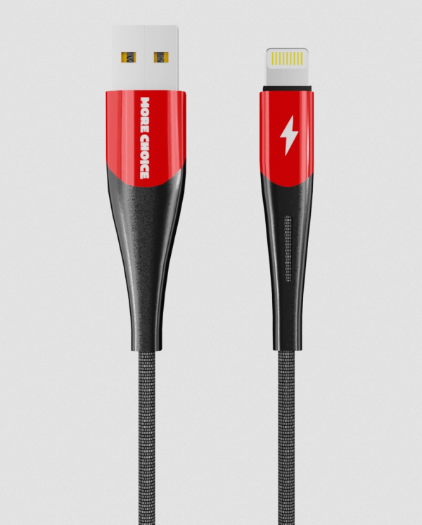 Купить Дата-кабель Smart USB 2.4A для Lightning 8-pin More choice K41Si New нейлон 1м (Red Black)